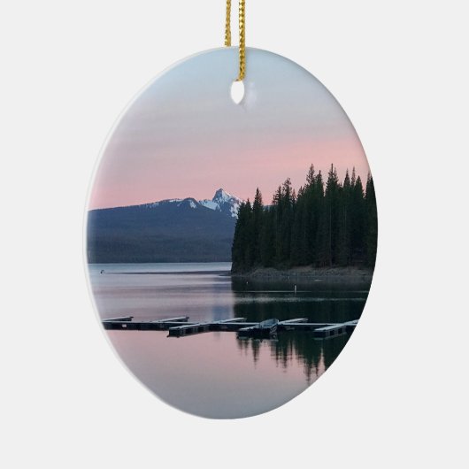 Sunset at Crescent Lake, OR Keramisch Ornament (Rechts)
