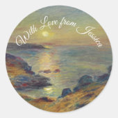 Sunset at Douarnenez Ronde Sticker (Voorkant)