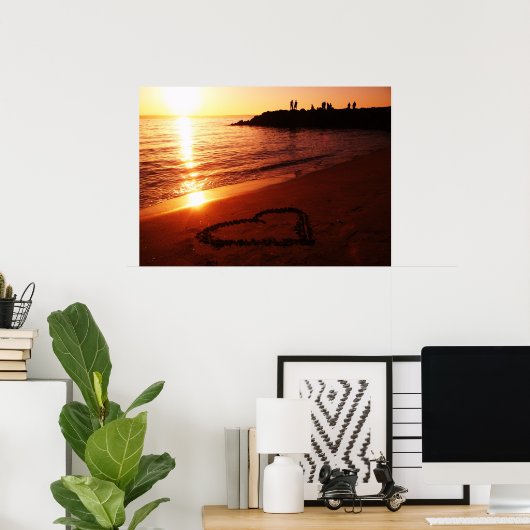 Sunset at Edmonds Washington Waterfront. Poster (Thuiskantoor)