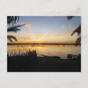 Sunset at Fatnas Island, Siwa Oasis, Afrika Briefkaart