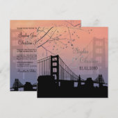Sunset at Golden gate/bruiloft uitnodigingen (Voorkant / Achterkant)