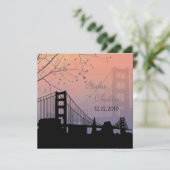 Sunset at Golden gate/bruiloft uitnodigingen (Staand voorkant)