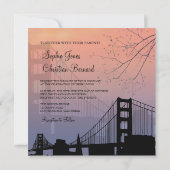 Sunset at Golden gate/bruiloft uitnodigingen (Achterkant)