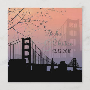 Sunset at Golden gate/bruiloft uitnodigingen