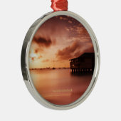 Sunset at Grand Barbados Beach Metalen Ornament (Rechts)