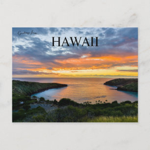 Sunset at Hanauma Bay Hawaii Briefkaart