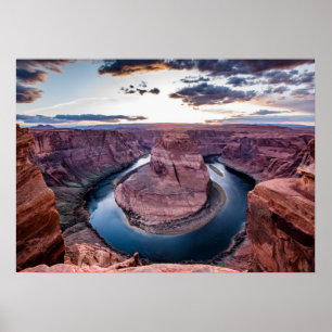 Sunset at Hoefijzer Bend Poster