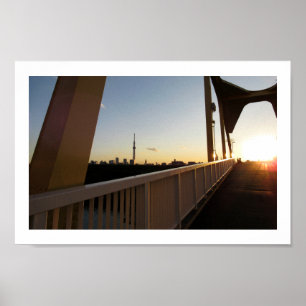 Sunset at Horikirihinan Bridge: Poster van Tokio
