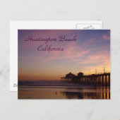 Sunset at Huntington Beach Pier, Californië Briefkaart (Voorkant / Achterkant)