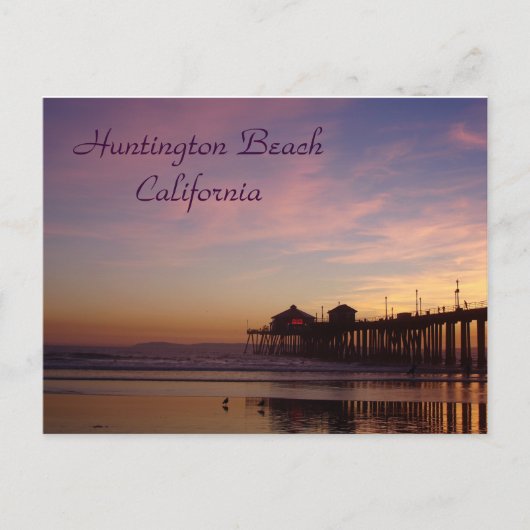 Sunset at Huntington Beach Pier, Californië Briefkaart (Voorkant)