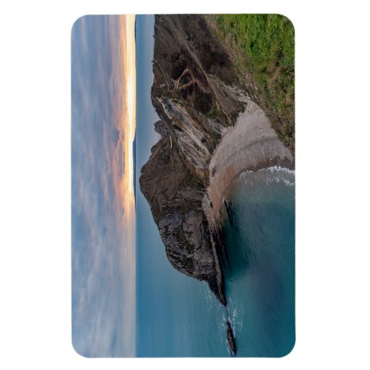 Sunset at Jurrasic Coast, England, UK Magneet (Verticaal)