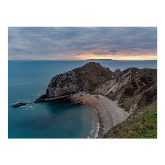 Sunset at Jurrasic Coast, England, UK Perfect Poster (Voorkant)