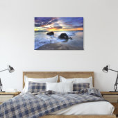 Sunset at Kedonganan Beach Canvas Afdruk (Insitu (Slaapkamer))