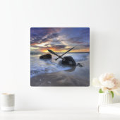 Sunset at Kedonganan Beach Vierkante Klok (Huis)