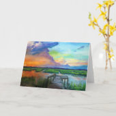 "Sunset at Lady Lake" Blank Note Card Kaart (Gele Bloem)