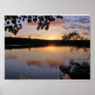 Sunset at Lake Saint George, Maine Poster
