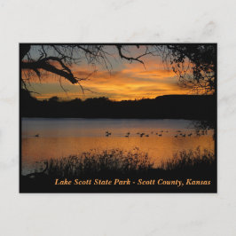 Sunset at Lake Scott State Park - Gese op Lake Briefkaart