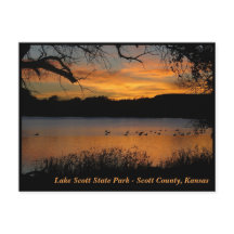 Sunset at Lake Scott State Park - Gese op Lake