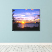 Sunset at Lake Taupo Canvas Afdruk (Insitu (Houten vloer))