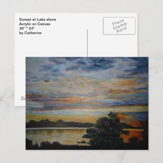 Sunset at Lakeshore Briefkaart (Voorkant / Achterkant)