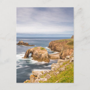 Sunset at Lands End in Cornwall England Briefkaart