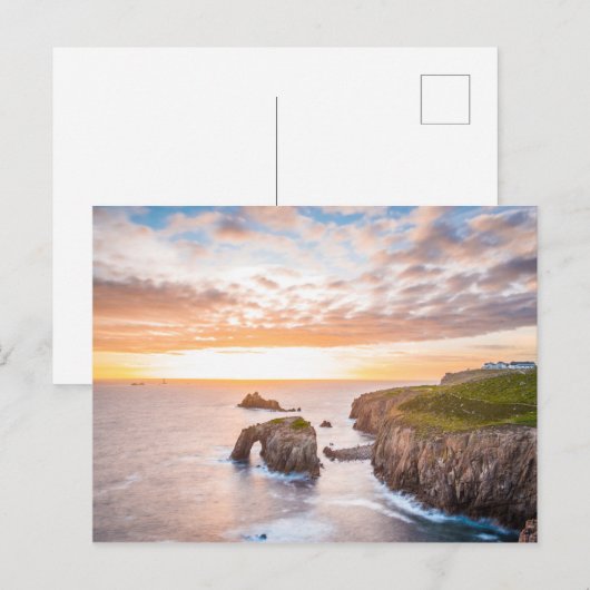 Sunset at Lands End in Cornwall England Briefkaart (Voorkant / Achterkant)