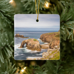 Sunset at Lands End in Cornwall England UK Keramisch Ornament