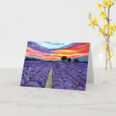 Sunset at Lavender Field Kaart (Gele Bloem)