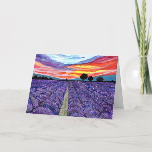 Sunset at Lavender Field Kaart (Voorkant)