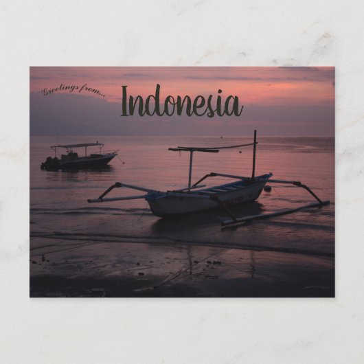 Sunset at Lovina Beach in Indonesië Briefkaart (Voorkant)