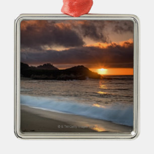 Sunset at Monastery Beach, Carmel, California, Metalen Ornament
