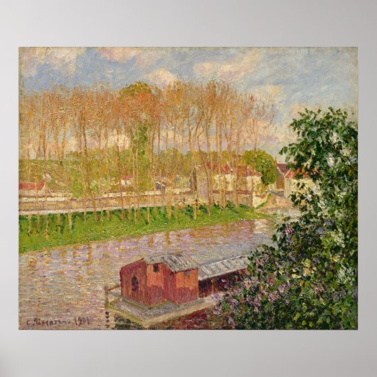Sunset at Moret-sur-Loing, 1901 Poster (Voorkant)