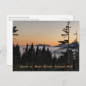Sunset at Mount Rainier Postard Briefkaart (Voorkant / Achterkant)
