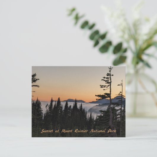 Sunset at Mount Rainier Postard Briefkaart (Staand voorkant)