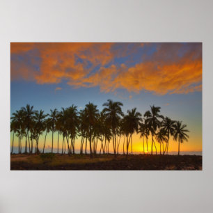 Sunset at National Historic Park Pu'uhonua o Poster