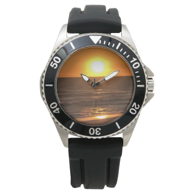 Sunset at Newport Beach, Californië Horloge (Voorkant)