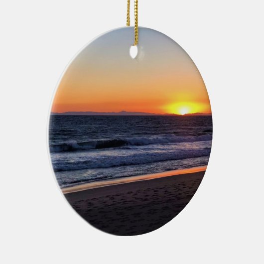 Sunset at Newport Beach, Californië Keramisch Ornament (Rechts)