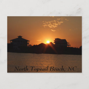 Sunset at North Topsail, North Topsail Beach, NC Briefkaart