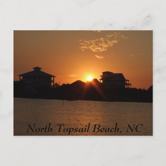 Sunset at North Topsail, North Topsail Beach, NC Briefkaart (Voorkant)