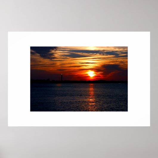 Sunset at Oak Island Poster (Voorkant)