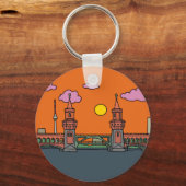 Sunset at Oberbaum Bridge in Berlijn Sleutelhanger (Voorkant)