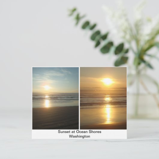 Sunset at Ocean Shores Washington Briefkaart (Staand voorkant)