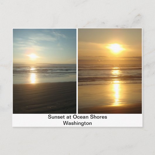 Sunset at Ocean Shores Washington Briefkaart (Voorkant)