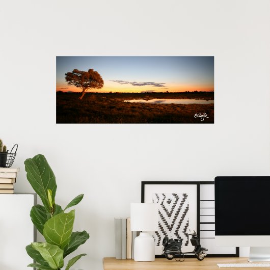 Sunset at Okakuejo Poster (Thuiskantoor)