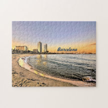 Sunset at Olympic Port of Barcelona, Spain