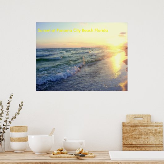 Sunset at Panama City Beach Florida Poster (Keuken)