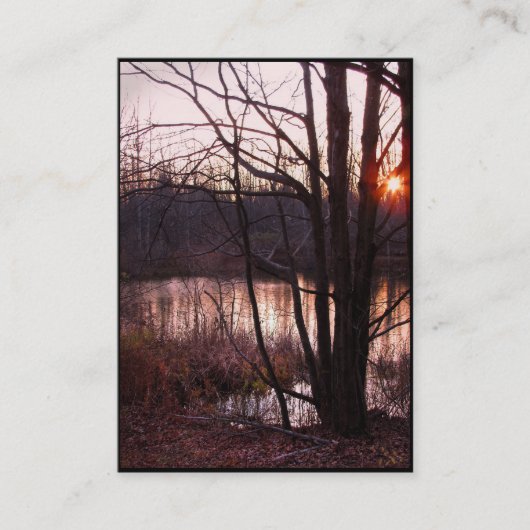 Sunset at Pond ATC Visitekaartje (Voorkant)