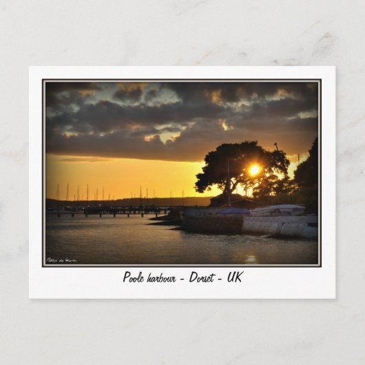 Sunset at Poole harbor - Dorset - Verenigd Koninkr Briefkaart (Voorkant)