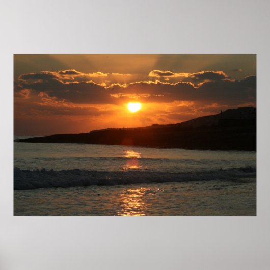 Sunset at Praia Da Luz Beach, Algarve, Portugal Poster (Voorkant)