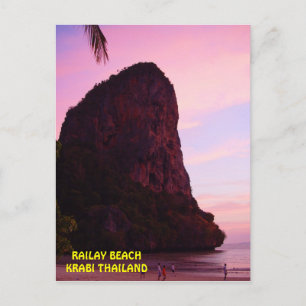 Sunset at Railay Beach Krabi Thailand Briefkaart
